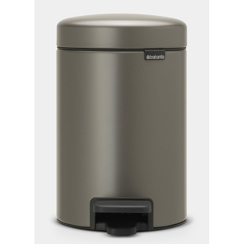 Poubelle à pédale 3L Newicon, Brabantia Platinum - BRABANTIA