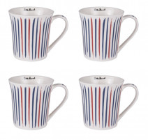 Coffret 4 mugs 35 cl bayadère, Little Marcel