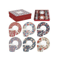 Coffret 6 tasses à café motifs colorés, Easy Life