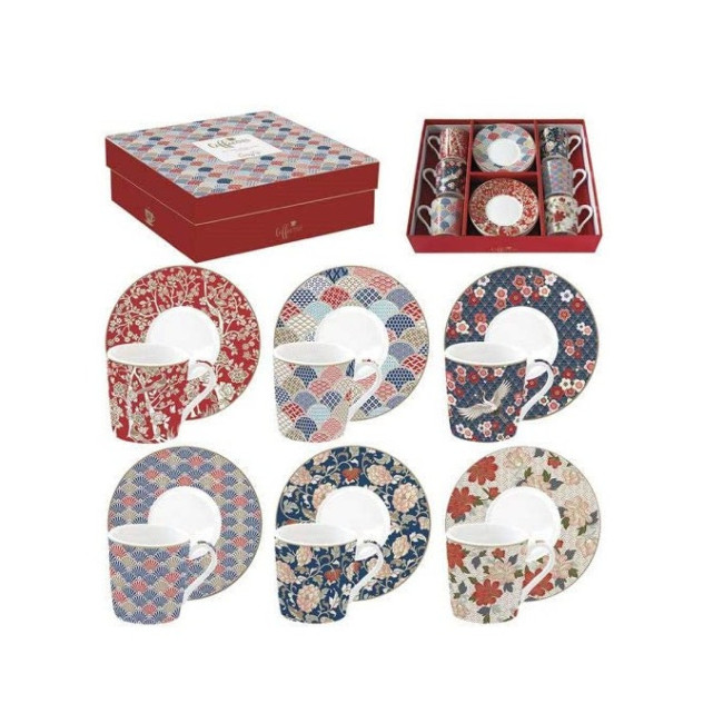 Coffret 6 tasses à café motifs colorés, Easy Life