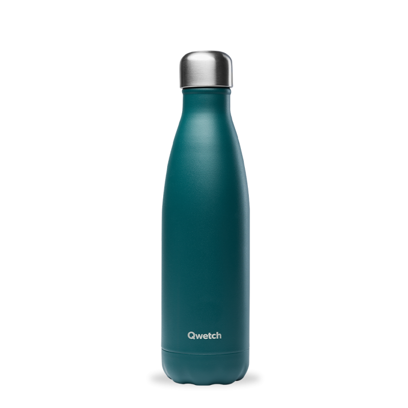 bouteille isotherme matt vert emeraude, qwetch 500 ml - qwetch