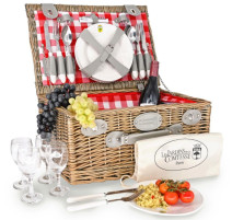 Panier picnic Marly bleu vichy, Les Jardins de la comtesse