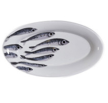 Plat ovale Sardines de la collection Marina, Ceramiche Virginia