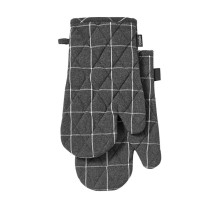 2 gants à carreaux éco recyclés gris, Ladelle