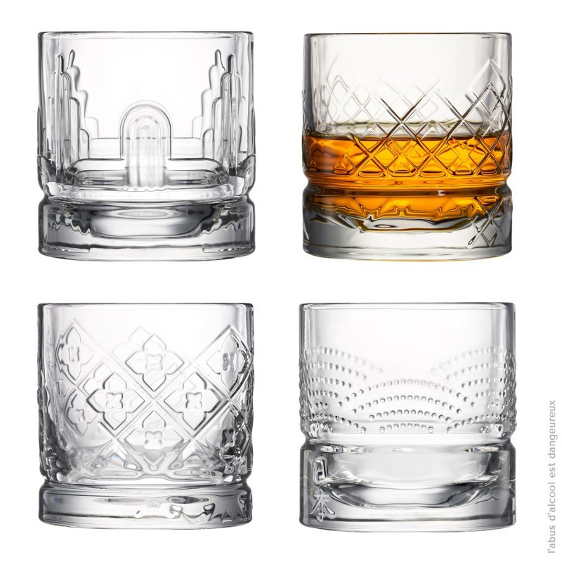 Coffret 4 verres à whisky Dandy , La Rochère