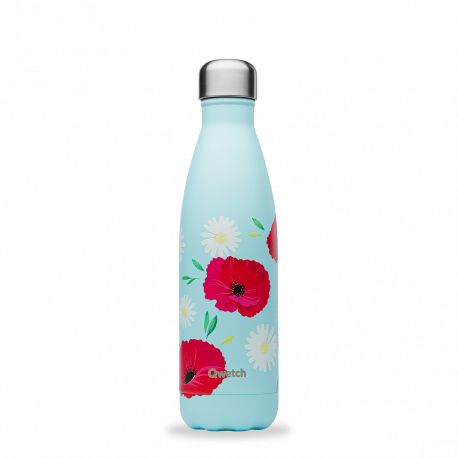 bouteille isotherme coquelicot, qwetch 500 ml - qwetch