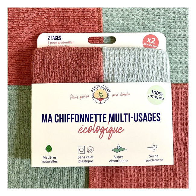 Chiffonnette multi-usages écologique x 2, Anotherway