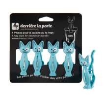 Lot de 4 pinces à linge Chat, Derrière la porte