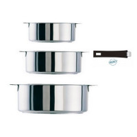 Série de 3 casseroles amovibles Mutine noir, Cristel