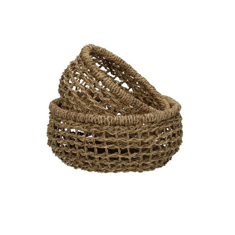 corbeille à pain ronde en jute ostéria naturel, pomax grand modèle - pomax