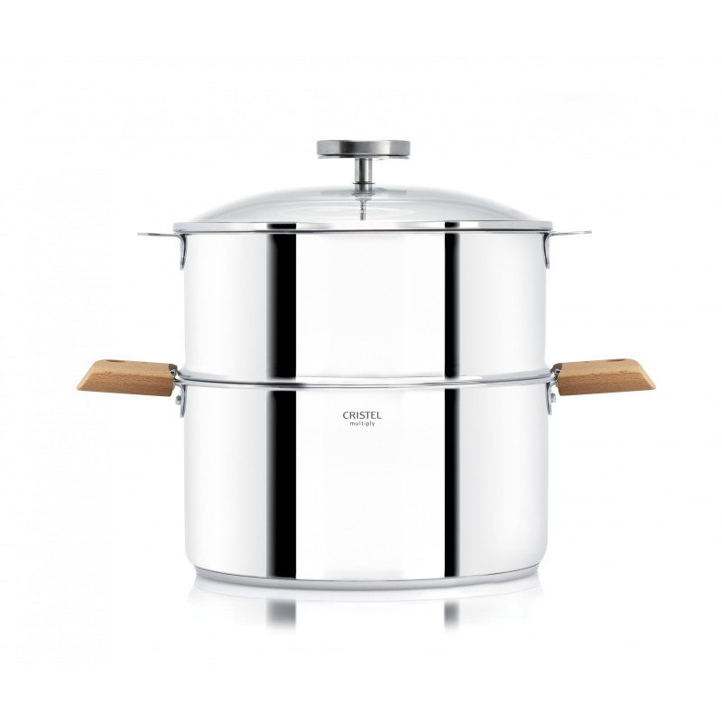 CRISTEL - Ensemble Cuit-vapeur avec thermomètre Biome, Cristel 20 cm Hêtre - CRISTEL
