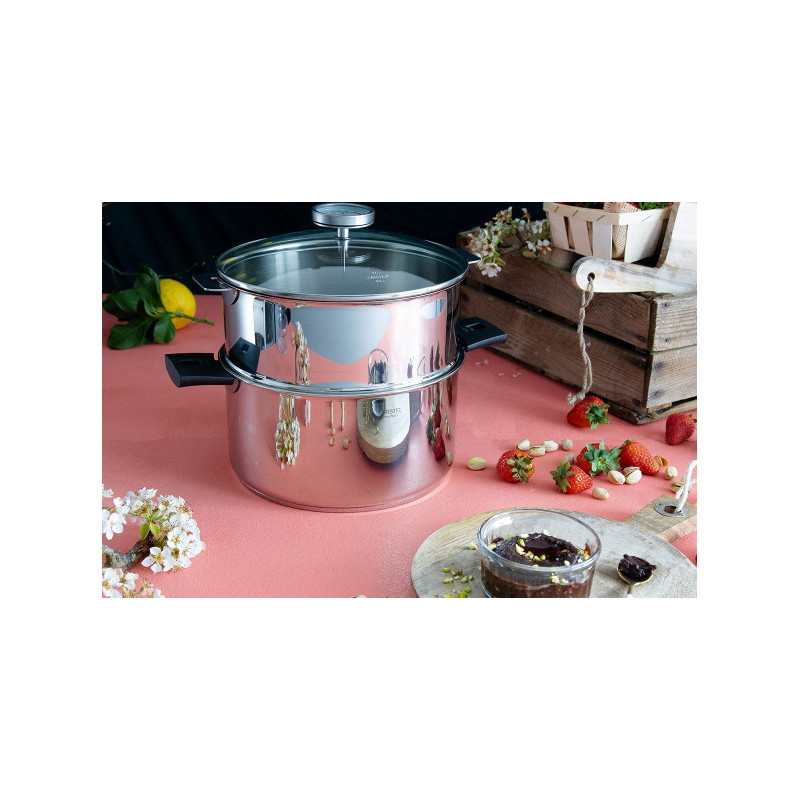 CRISTEL - Ensemble Cuit-vapeur avec thermomètre Biome, Cristel 24 cm Noir - CRISTEL