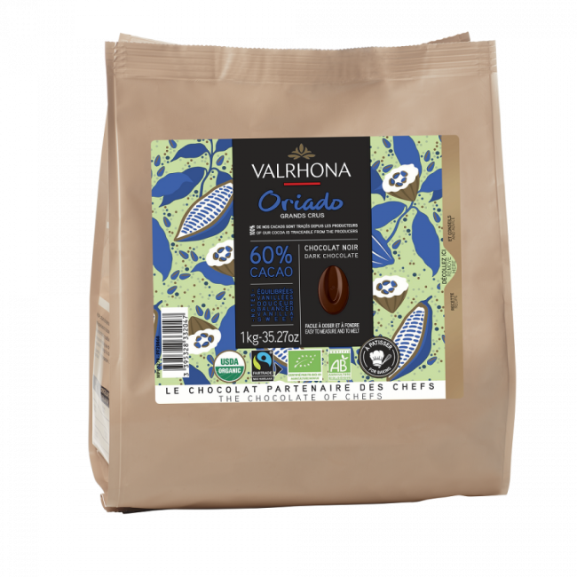Chocolat noir bio Oriado 60 %, Valrhona