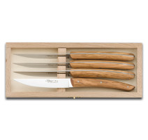 Coffret 4 couteaux à steak Le Thiers® Bois d'Olivier, Claude Dozorme