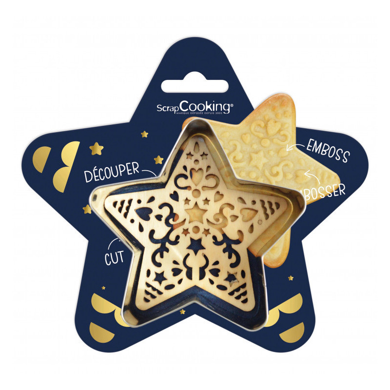 Scrapcooking - Découpoir + embosseur bois étoile, ScrapCooking - ScrapCooking