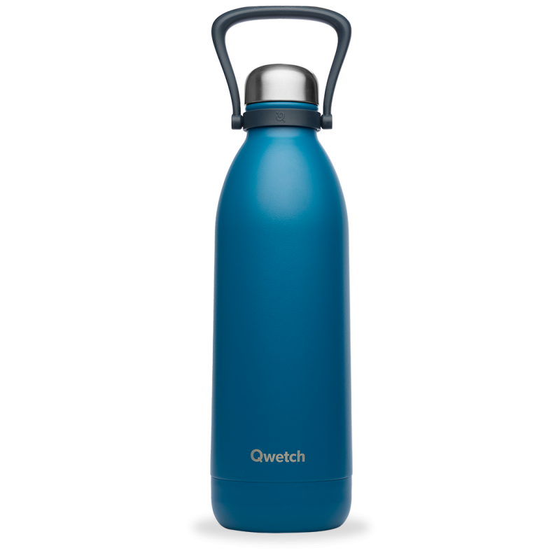 bouteille isotherme titan bleu canard, qwetch 1.5l - qwetch