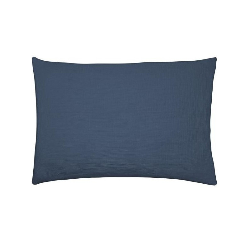 taie d'oreiller tendresse bleu chine, essix 50 x 75 cm - essix