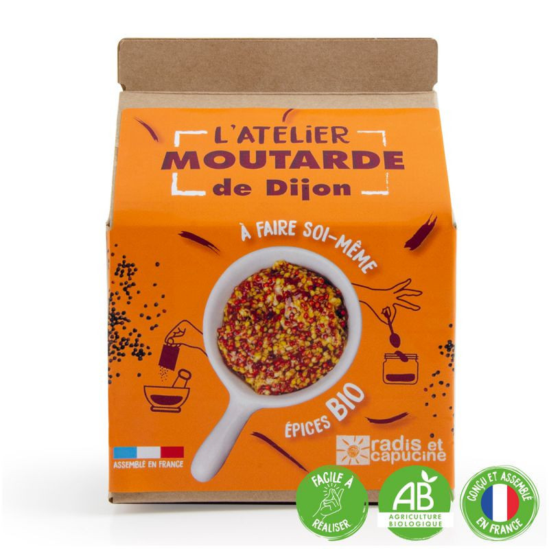 L'atelier moutarde de Dijon aux épices bio, Radis et capucine