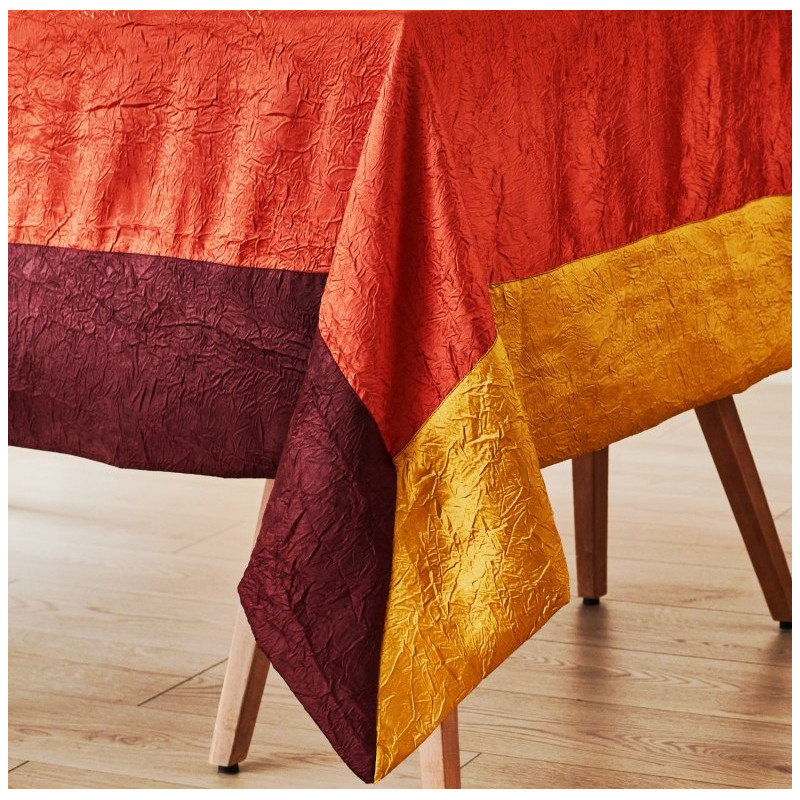 José Houel - Nappe Taffetas froissé Ambiance Terre cuite, José Houel 170 x 170 cm - José Houel