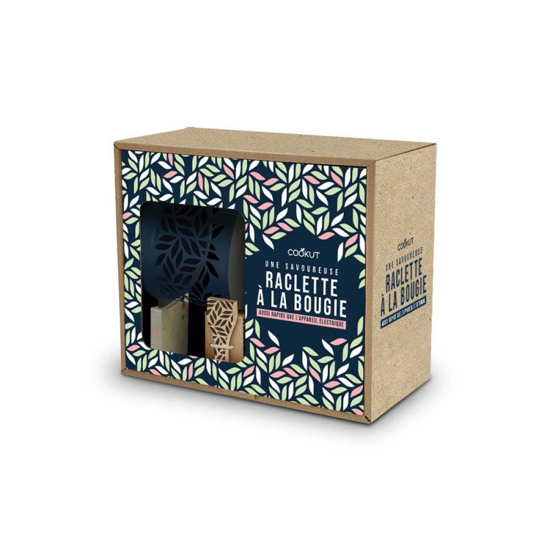Coffret 2 raclettes à la bougie Lumi Pétale Bleu, Cookut