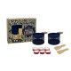 Coffret 2 raclettes à la bougie Lumi Pétale Bleu, Cookut