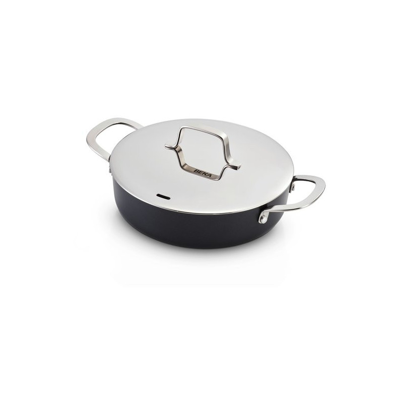 sauteuse revêtue avec couvercle maestro, beka 24 cm - beka