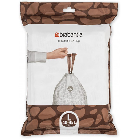 40 sacs poubelle PerfectFit L pour poubelle Flatback + 40 L Brabantia
