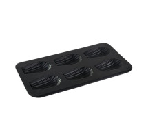 Plaque 6 madeleines gourmandes anti-adhérente Obsidian, Gobel