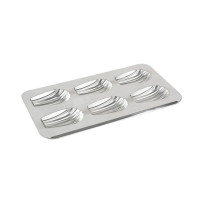 Plaque 6 madeleines gourmandes en fer blanc, Gobel