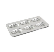 Plaque 6 madeleines gourmandes en fer blanc, Gobel