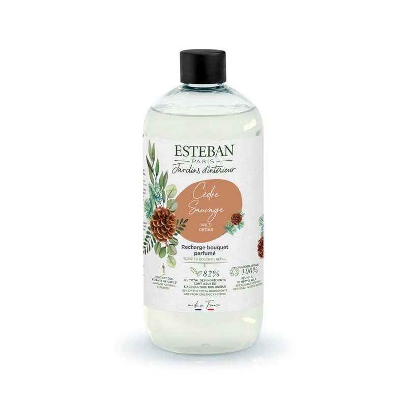 Esteban - Recharge bouquet parfumé 500 ml Cèdre sauvage, Esteban - ESTEBAN