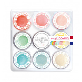 9 Mini-colorants artificiels en poudre Pastel, ScrapCooking