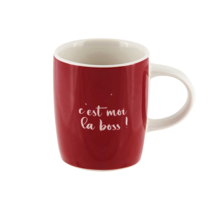 Tasse à café C'est qui la boss, Derrière la porte