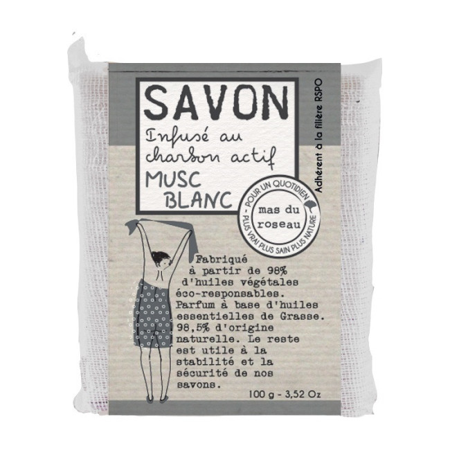 Savon  végétal parfumé coloré Musc blanc, mas du roseau