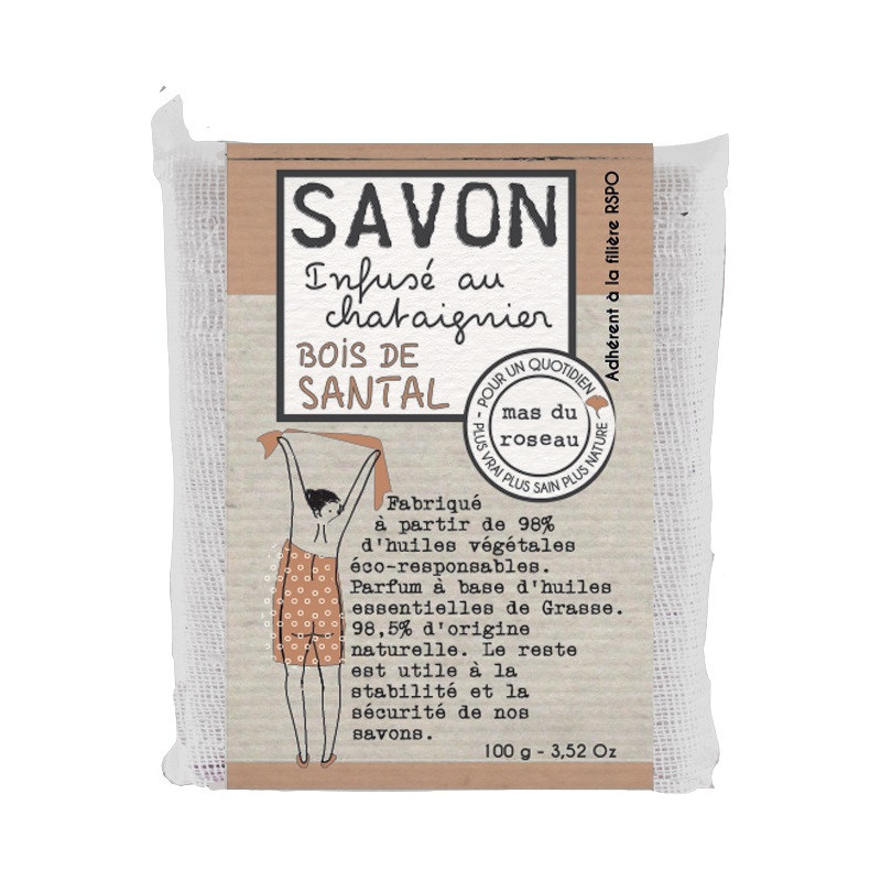 Savon végétal parfumé Santal, mas du roseau