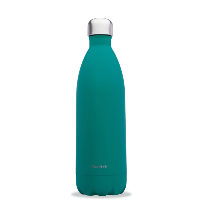 bouteille isotherme matt bleu minéral, qwetch 1 l - qwetch