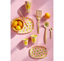 Assiette rectangulaire en mélamine Lemon Print, Rice