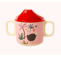 Tasse 2 anses rose Jungle en mélamine, Rice