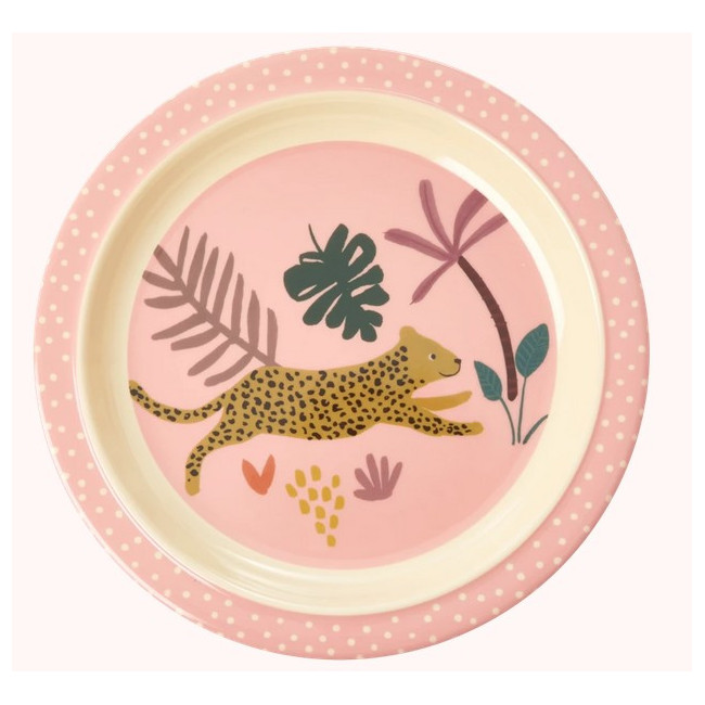 Assiette rose Jungle en mélamine, Rice