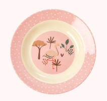 Assiette creuse rose Flamant en mélamine, Rice