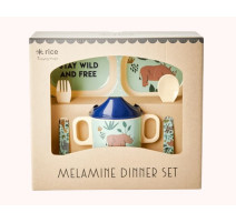 Coffret 4 pièces en mélamine bleu Jungle, Rice