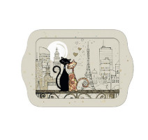 Plateau en mélamine Bug Art Chats amoureux Tour Eiffel, Kiub