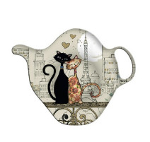 Repose sachet thé en mélamine Bug Art Chats Amoureux Tour Eiffel, Kiub