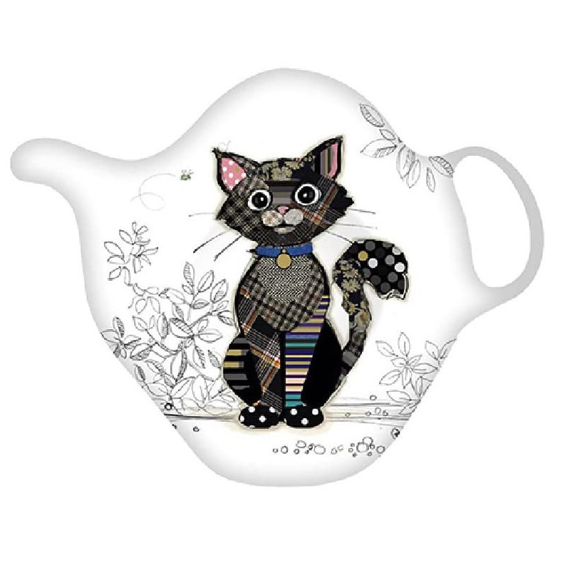 Kiub - Repose sachet de thé en mélamine Chat noir, Kiub - Kiub
