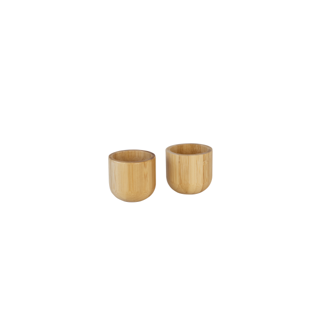 Set 2 coquetiers en Bambou, Pebbly