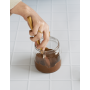 Mini spatule Chocolat en bambou et silicone, Pebbly