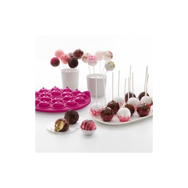 moule à cake pops, lékué rose - lékué