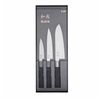 Coffret 3 couteaux Wasabi black, Kai