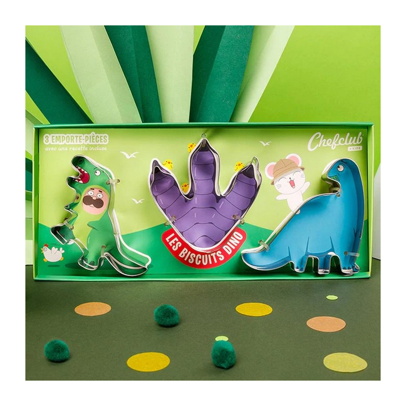 Chefclub - Coffret emporte-pièces Kids " Les biscuits dino ", Chefclub - Chefclub