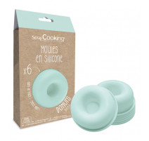 6 moules silicone individuels Donuts, ScrapCooking